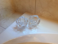 Royal Copenhagen Crystal Candel holder set with candles