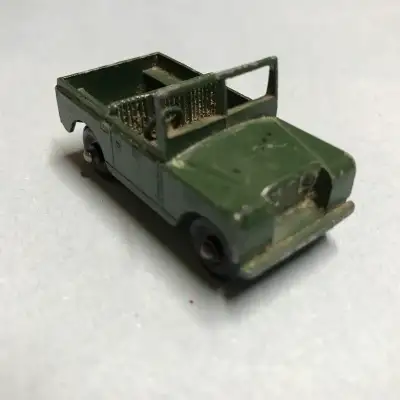 Matchbox Lesney Land Rover Series II from the 1960's for sale. All wheels turn freely and trailer hi...
