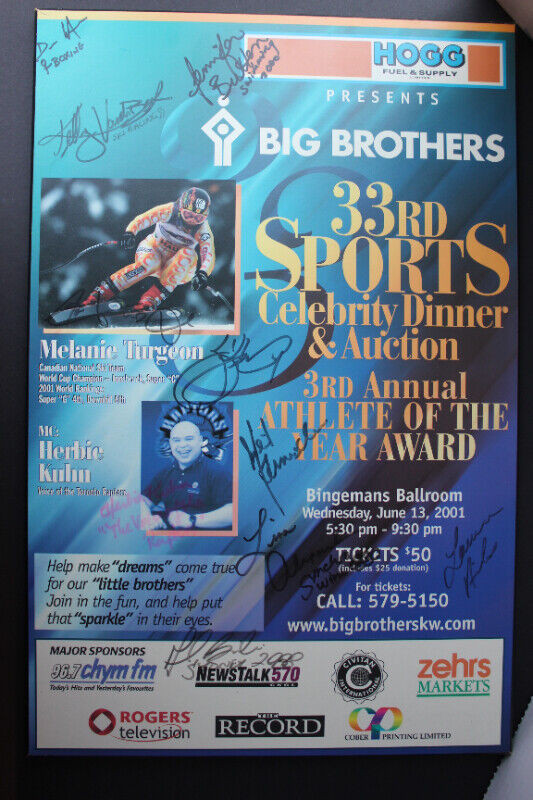 Athlete Signed Wood Sports Poster _VIEW OTHER ADS_ in Arts & Collectibles in Kitchener / Waterloo