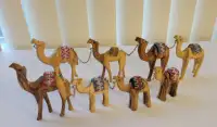 HAND CARVED WOODEN CAMELS AND MULES FROM JERUSALEM HOLY LAND $7