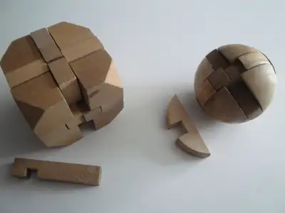 Lot de  casse-têtes en bois et métal pour adultes et enfants, View more