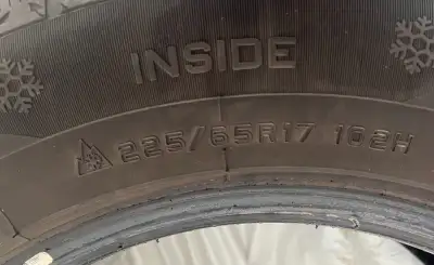 Mirage winter tires (225 65r17), used two winters, came off Toyota RAV4 asking =$200 cash black Rims...