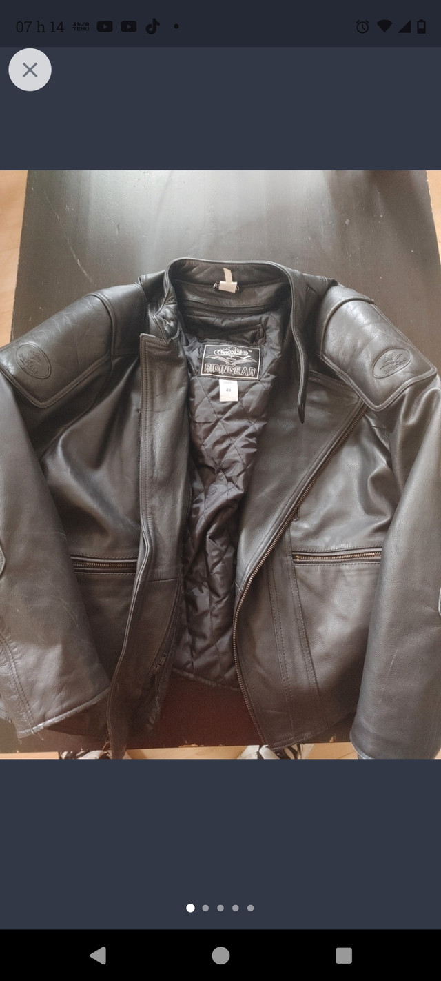 Manteau de cuire moto homme / 48  dans Hommes  à Ouest de l’Île - Image 4