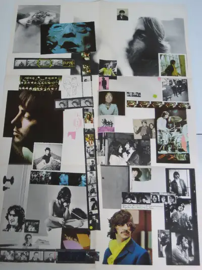 1968 Beatles Poster vinyl LP record insert from the album The Beatles . Descent shape .$20
