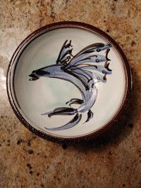 FIRST $35 TAKES IT ~ Handmade Barbados Pottery Bowl Flying Fish