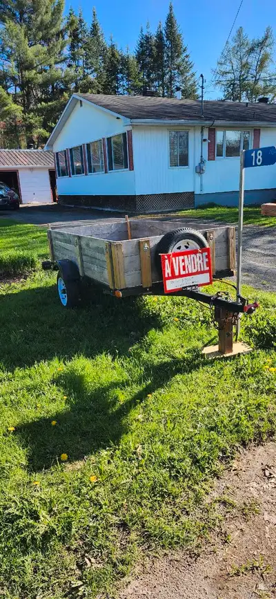 Remourque artisinale Home made trailer Interior dimensions 91"x 47".