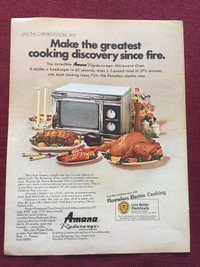 1969 Amana Radarange Microwave Oven Original Ad