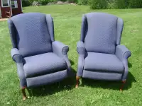 2 Wingback Style Chairs with Foot Rest--$75 Each
