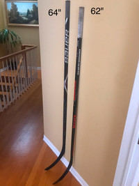 Hockey sticks: Bauer X900(64"), Rekker EK60(62"), left-handed