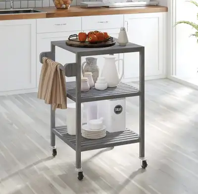 Brand New in Box Interbuild 3 Tier Acacia Cart, View more