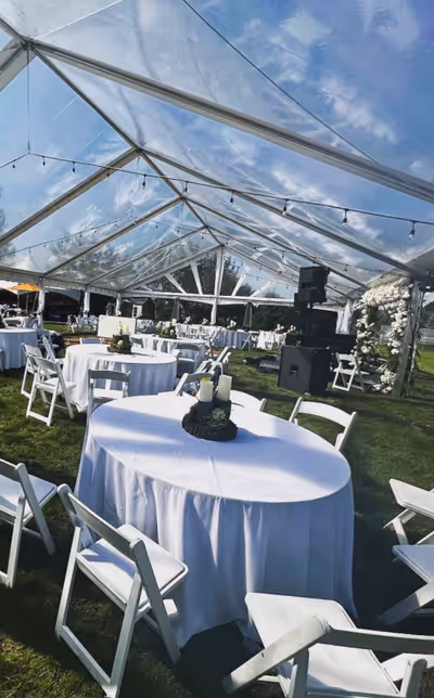 TENTS , TABLES, CHAIRS, PHOTOBOOTH PARTY SPEAKER RENTALS + DECOR + EVENT SIGNS + PORTABLE DANCEFLOOR...