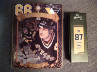 Mario Lemieux collector plate + Crosby Timmy's stick Penguins