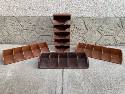 These beautiful hand crafted storage and sorting containers were originally intended for cash and fi...