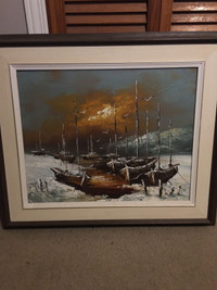 Winter sunrise in the harbour SOLD