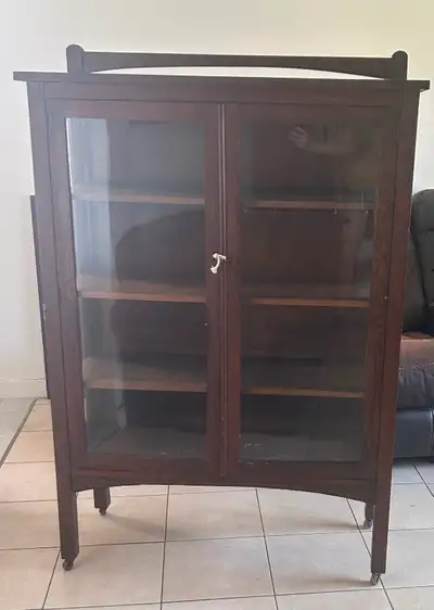 Rare space saving antique China hutch, View more