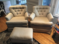 Swivel and Rock Chairs with Ottoman