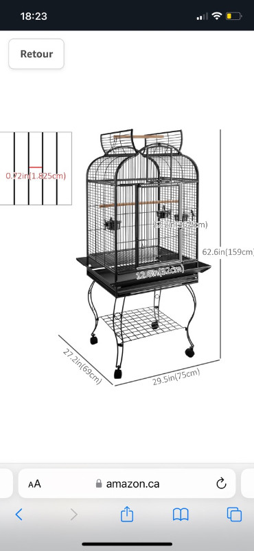 Oiseau Kakariki femelle avec grande cage et cage de transport dans Accessoires  à Saguenay - Image 2