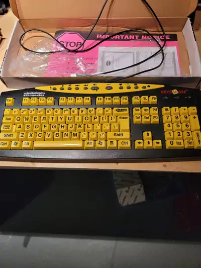 Wired keyboard with large lettering, View more
