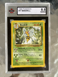 1999 BEEDRILL Pokemon Base Set Pokémon Card #17 KSA 8.5 NMM+