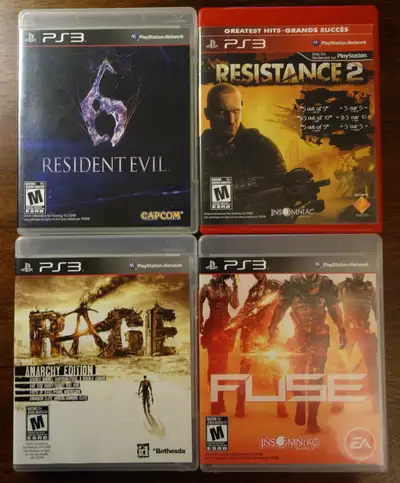 PS3 Shooter Games: Fuse, Rage, Resistance 2, Resident Evil 6, View more