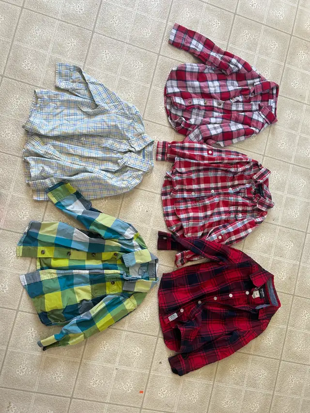 Toddler Boys Long Sleeve Plaid Shirts Size 3T