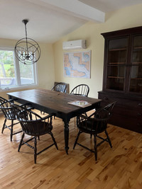 Antique dining table and chairs 