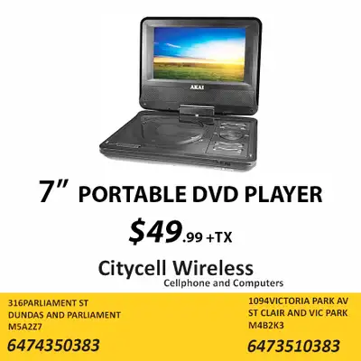 FLASH SALE 7” PORTABLE DVD PLAYER $49.99 +TX, View more