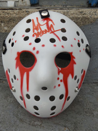 EX-RARE ARI LEHMAN SIGNED FRIDAY THE 13th HALLOWEEN GOALIE MASK