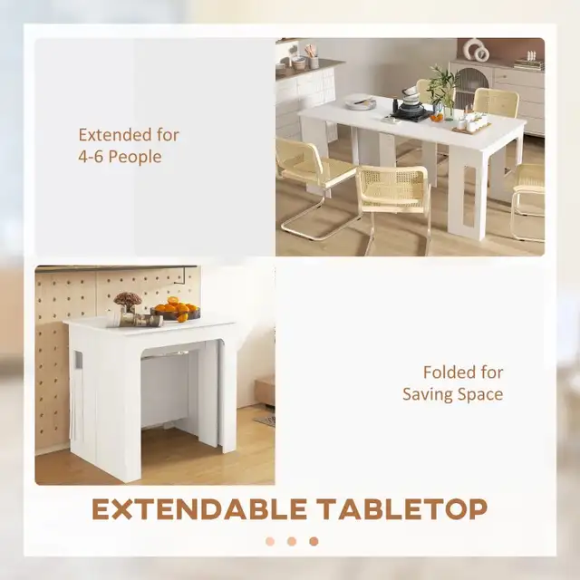 Extendable Dining Table, Expandable Kitchen Table for Small Spac in Dining Tables & Sets in Markham / York Region - Image 4