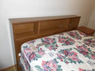 Double bed veneer finish headboard with shelves ICA 7" mattress, View more