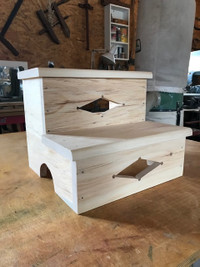 Mini escabeau de bois (marchepied) - Wooden mini step ladder