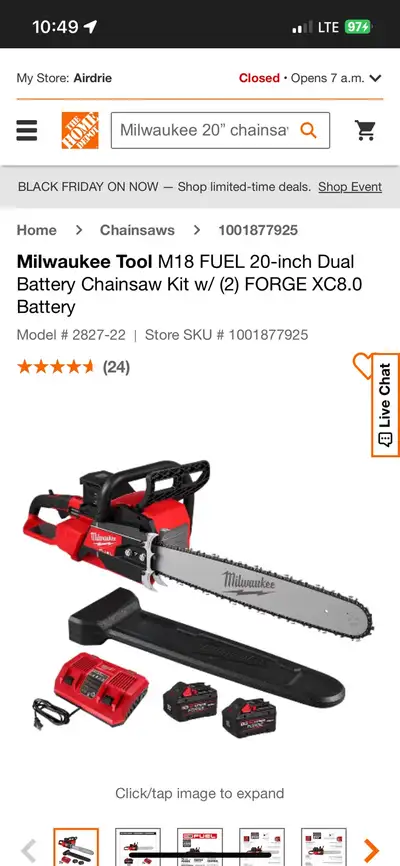 Milwaukee Chainsaw - CHAINSAW ONLY, View more