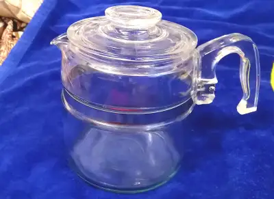 PYREX FLAMEWARE 7756 GLASS PITCHER KETTLE WITH LID MADE IN USA, View more