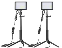 NEEWER 2 Packs Dimmable 5600K USB LED Video Light with Tripod