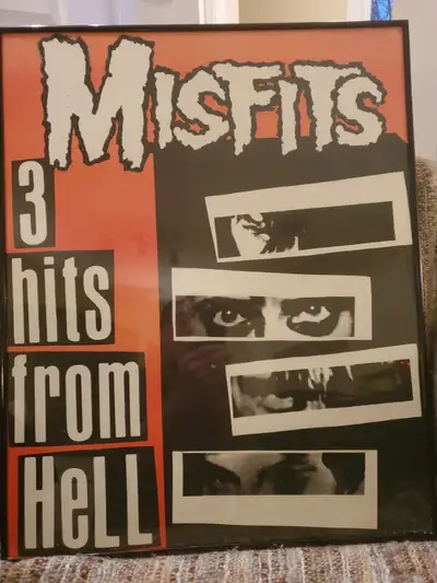 Misfits 3 Hits From Hell Poster Rare Punk Rock Framed 1981 Orig, View more