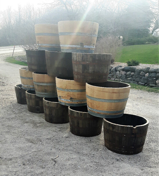 Wine and Whiskey Barrel Planters in Outdoor Décor in Kitchener / Waterloo