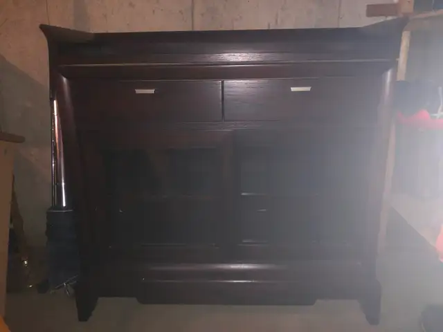 Solid Wood Sideboard / Buffet Cabinet with Glass Doors in Hutches & Display Cabinets in London - Image 3