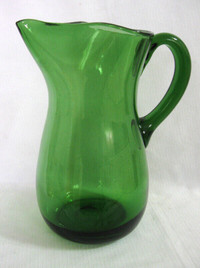 PICHET en VERRE SOUFFLER VINTAGE BLOWN GLASS PITCHER...