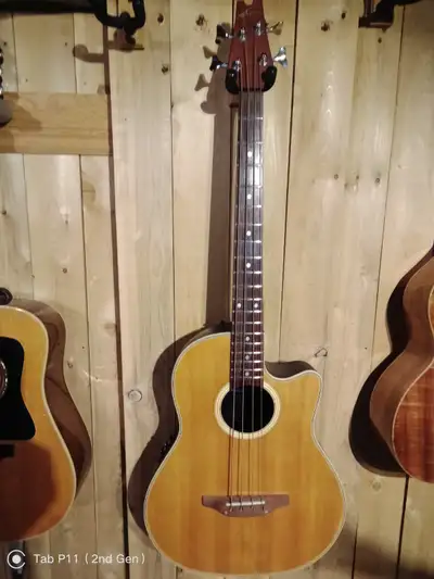 1990s Korean manufacture model AE-140 Acoustic-Electric Bass with original Hardshell case (& strap)\...