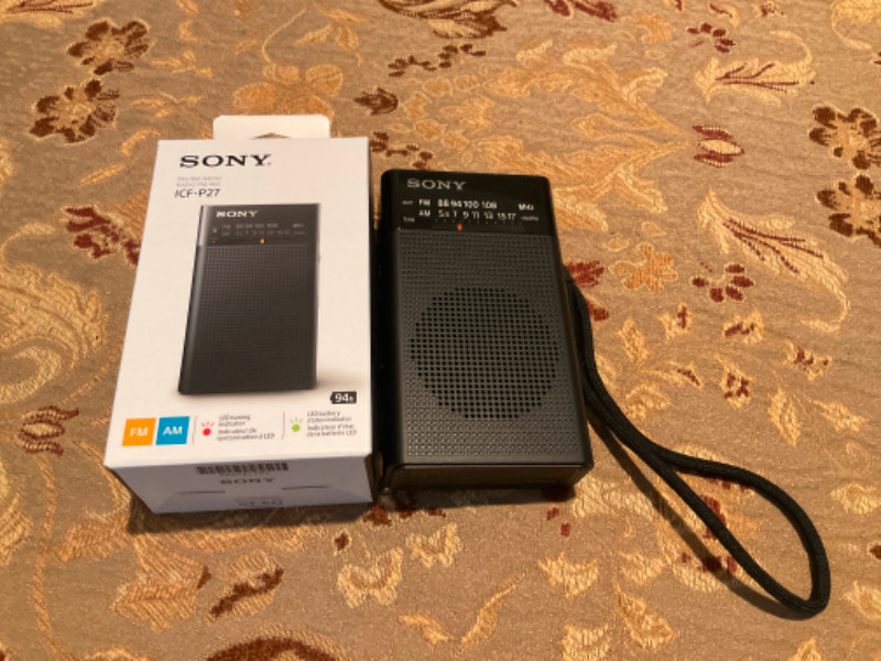 Sony ICFP27 Portable Radio with Speaker and AM/FM Tuner Stereo