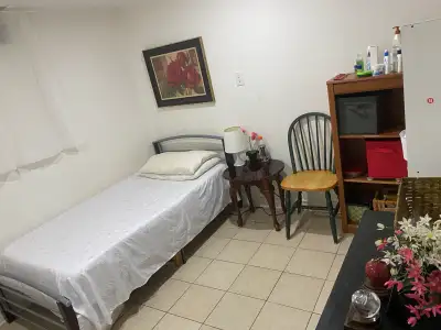 One furnished private room available for ONE FEMALE working professional. Kitchen and washroom share...