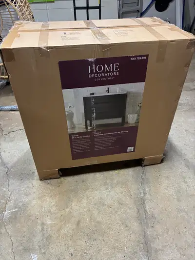 Brand new 36 inch bathroom vanity for sale The colour is all black with a white countertop and sink....