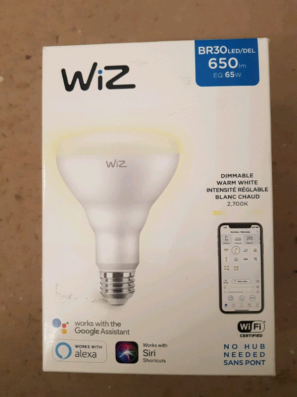 Wiz br30 led 650lm EQ 65watts dimmable white wifi light bulb 4pc in Electrical in Cambridge