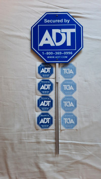 Metal ADT security sign solution w/free A/V wifi c