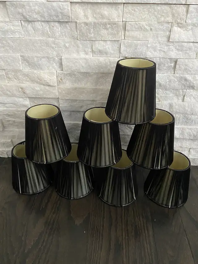 Mini Black Lamp Shade Set of 8 in Indoor Lighting & Fans in Mississauga / Peel Region - Image 2