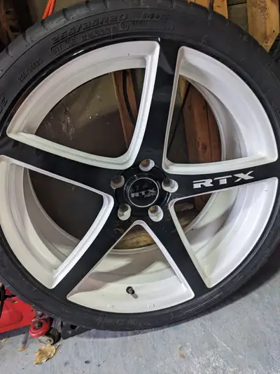 RTX R-Spec Illusion 20 inch Rims w. Cooper Zeon RS3-G1 255/35R20 Tires (Bolt Pattern 5X114.3) (Cente...