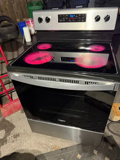 Whirlpool glass  top electric stove 30” wide, View more