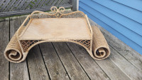Wicker bed table