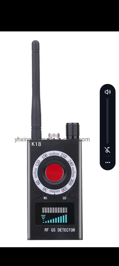 This K18 RF signal detector is designed to scan for hidden cameras, GPS trackers, and other spying d...