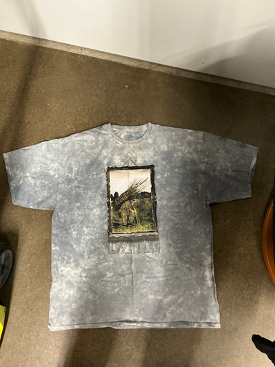 Led Zeppelin Men’s XXL T-Shirt in Grey Tie Dye ( From 4th Album)